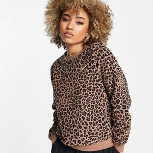 Nike animal print crew neck fleece sweatshirt
